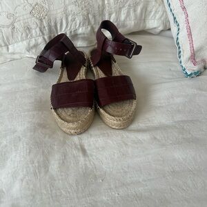 Vince Burgundy Espadrille Sandals